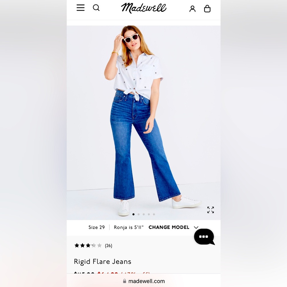 Madewell Women's Blue Rigid Flare Jeans